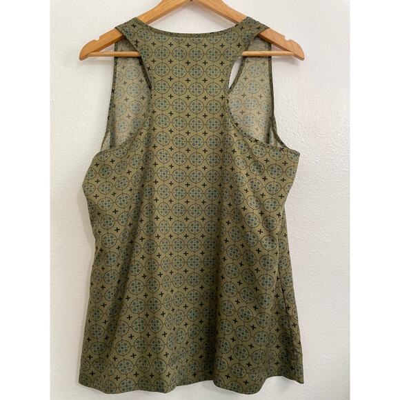 Gap Women's Sleeveless Olive Green Blue Floral Racerback Tank Large - Picture 5 of 10